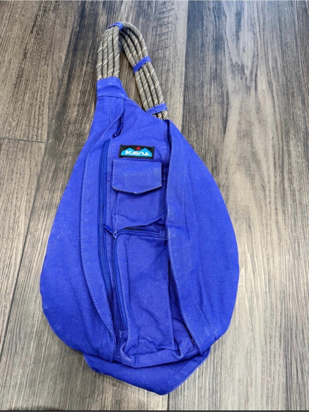 Kavu Rope Sling Bag in Royal Blue with Braided Strap